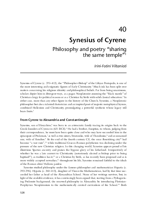 (PDF) Synesius of Cyrene: Philosophy and Poetry 