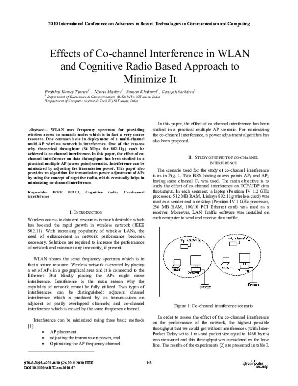 (PDF) Effects of Co-channel Interference in WLAN and Cognitive Radio ...