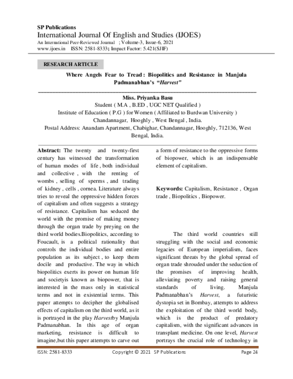 (PDF) International Journal Of English and Studies (IJOES