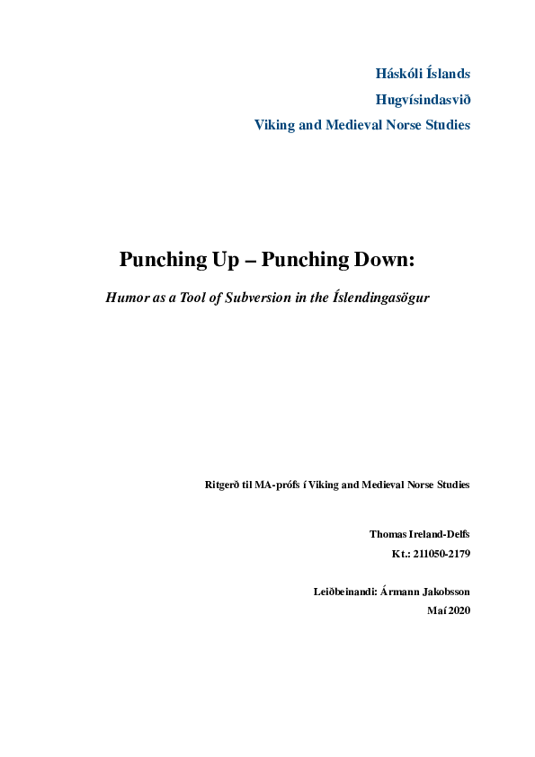 (PDF) Punching Up Punching Down Humor as a Tool of Subversion in the