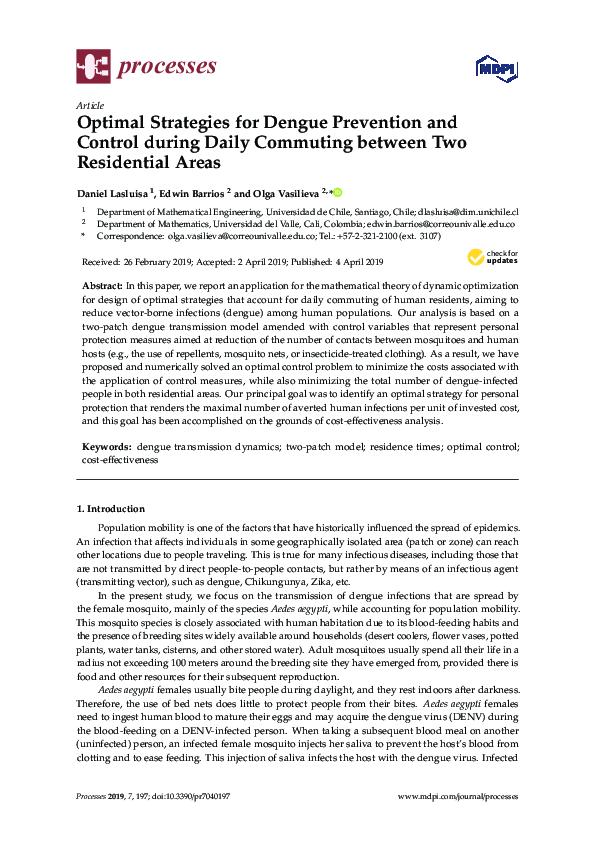 (PDF) Optimal Strategies for Dengue Prevention and Control during Daily ...