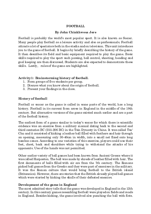 (PDF) Football basics JOHN JERE Academia.edu