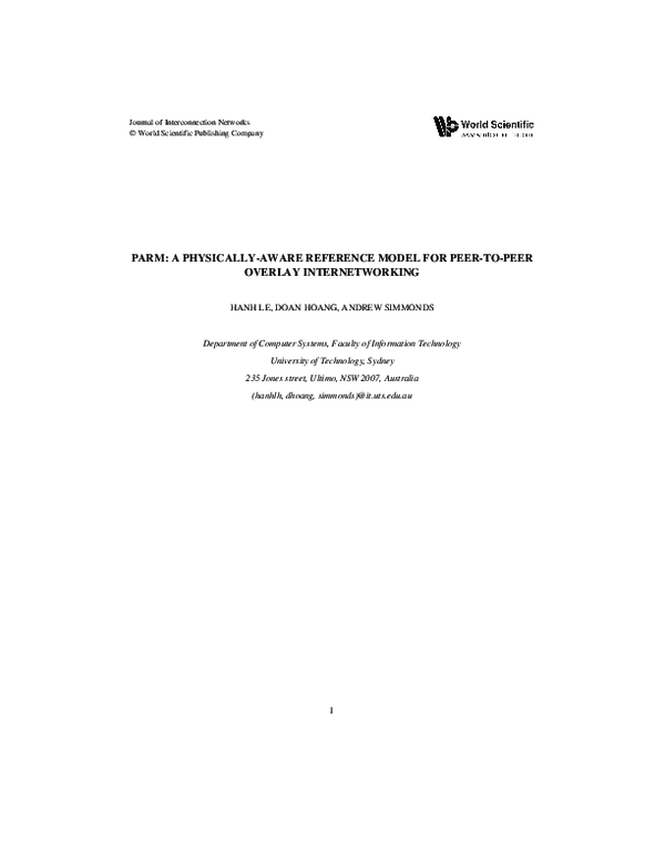 (PDF) PARM: a physically-aware reference model for overlay internetworking