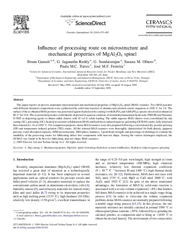 (PDF) Influence of processing route on microstructure and mechanical ...