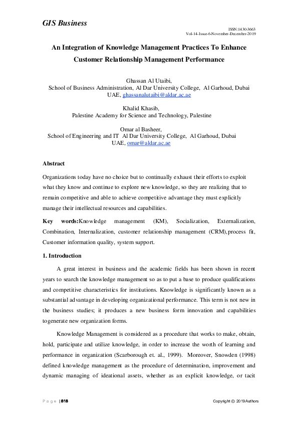 (PDF) An Integration of Knowledge Management Practices To Enhance ...
