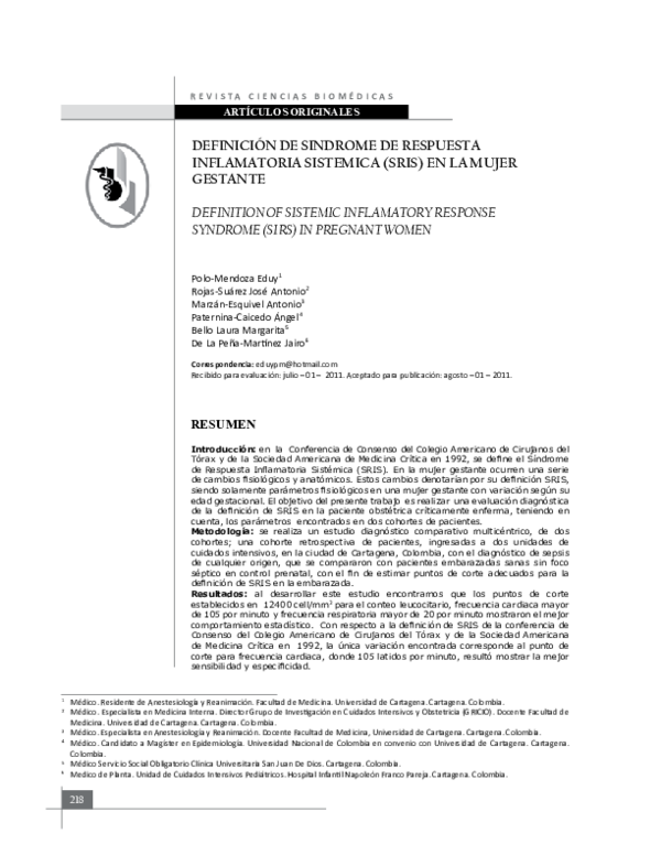 (PDF) SIRS en la gestante Laura Margarita Bello Álvarez Academia.edu