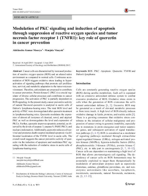 (PDF) Modulation of PKC signaling and induction of apoptosis through ...