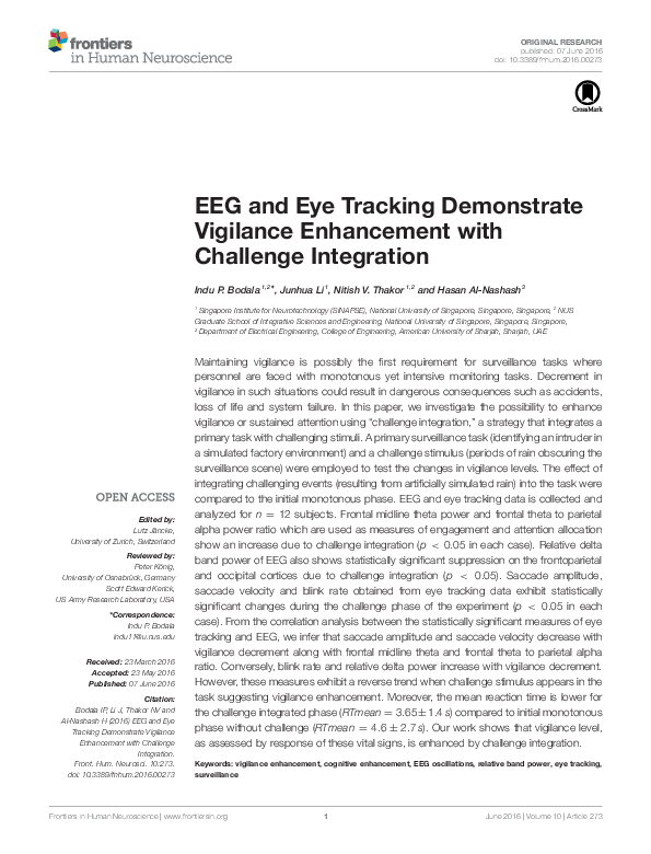 (PDF) EEG and Eye Tracking Demonstrate Vigilance Enhancement with ...