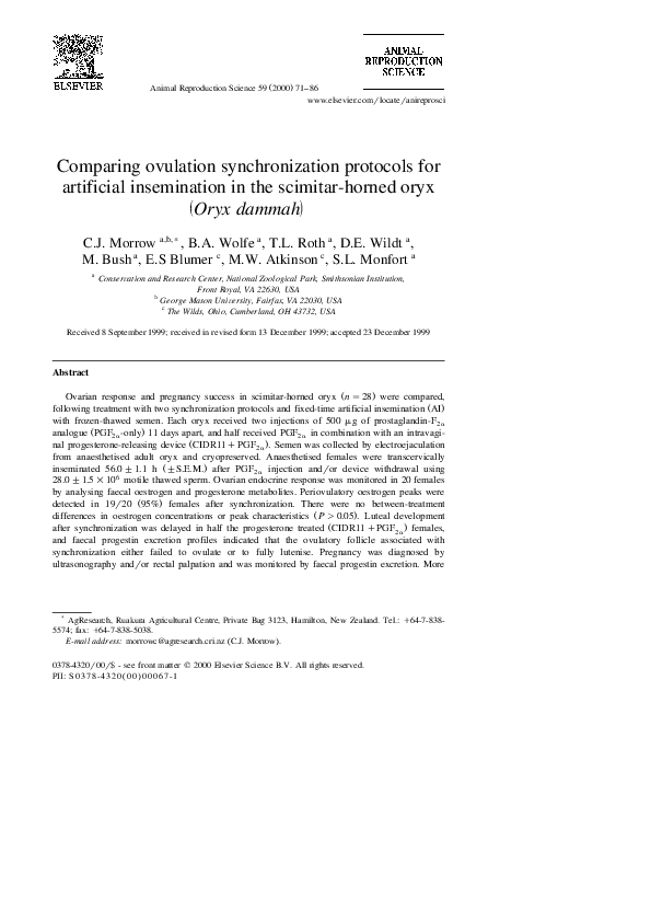(PDF) Comparing ovulation synchronization protocols for artificial ...