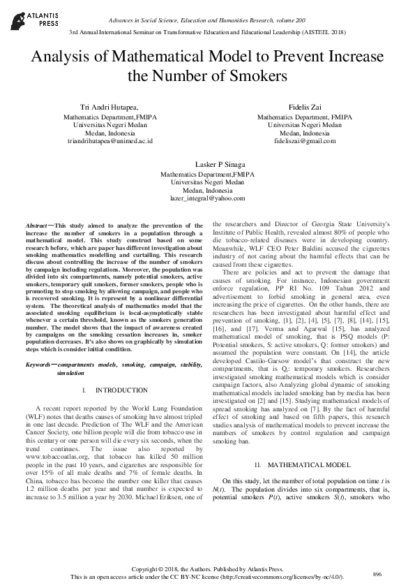 (PDF) Analysis of Mathematical Model to Prevent Increase the Number of ...