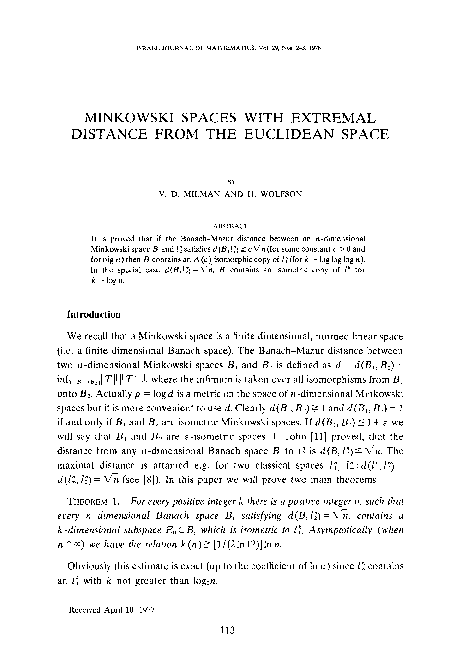 (PDF) Minkowski spaces with extremal distance from the Euclidean space