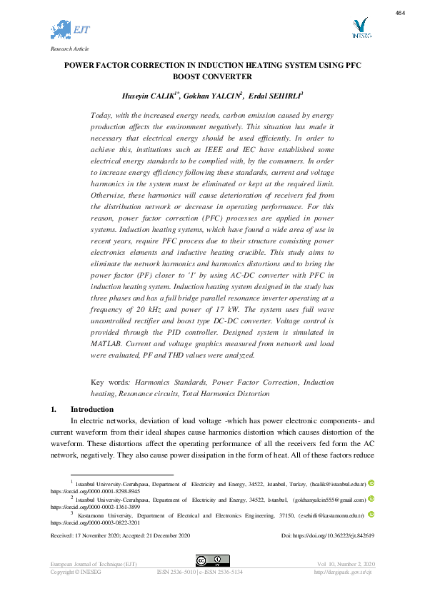 (PDF) POWER FACTOR CORRECTION IN INDUCTION HEATING SYSTEM USING PFC ...