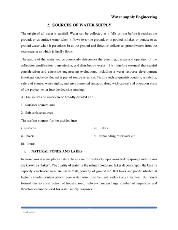 (PDF) Water supply Engineering Bekam Kumsa Academia.edu