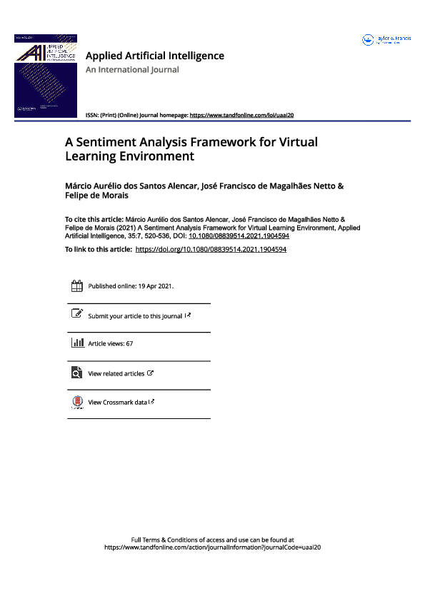 (PDF) A Sentiment Analysis Framework for Virtual Learning Environment