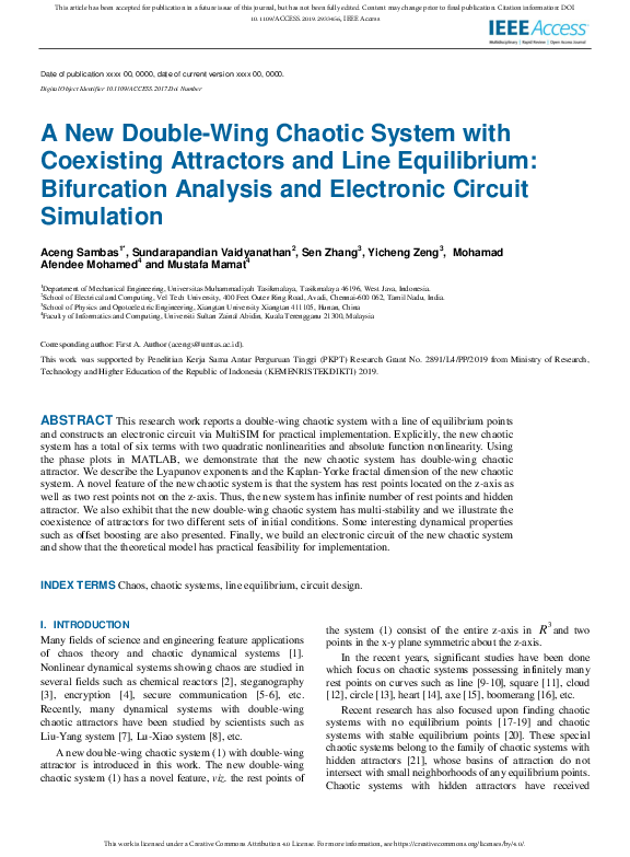(PDF) A New Double-Wing Chaotic System with Coexisting Attractors and ...
