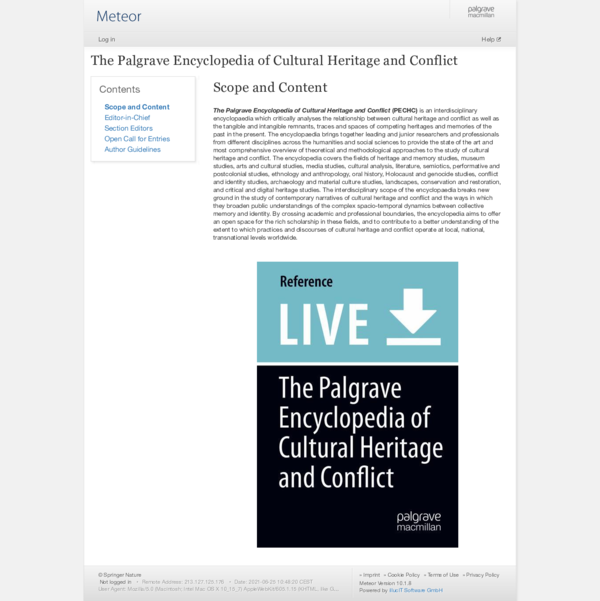 (PDF) The Palgrave Encyclopedia of Cultural Heritage and Conflict
