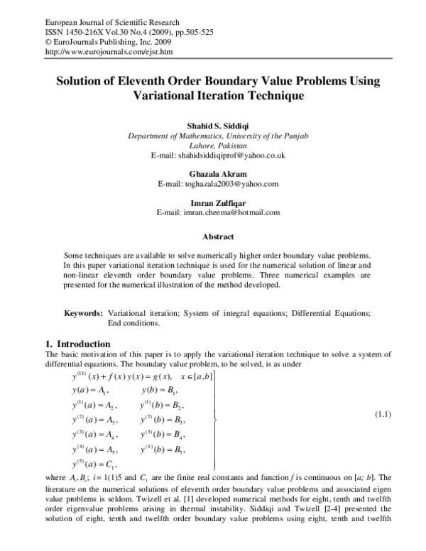 (PDF) Solution of Eleventh Order Boundary Value Problems Using ...