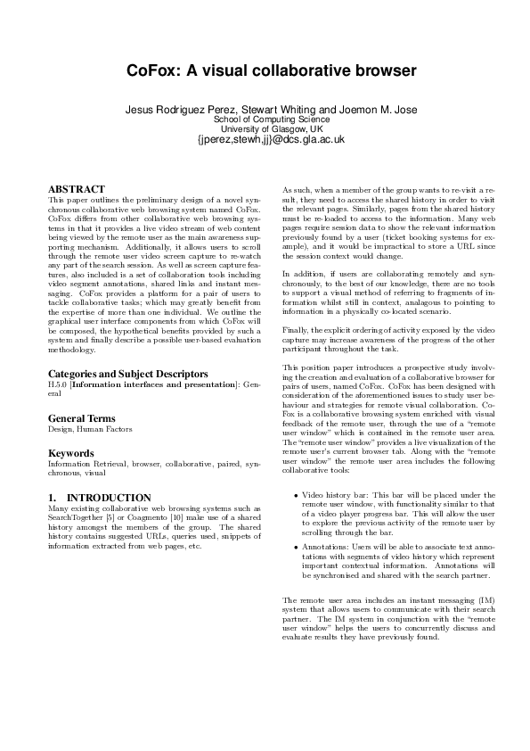 (PDF) CoFox: A visual collaborative browser