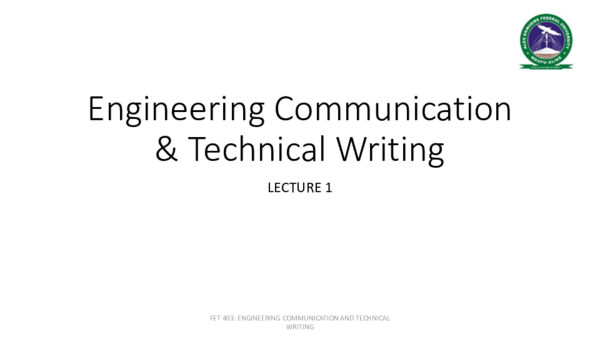 (PDF) Engineering Communication & Technical Writing