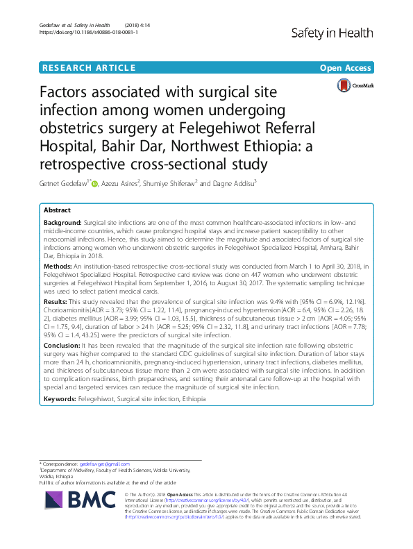 (PDF) Factors associated with surgical site infection among women ...