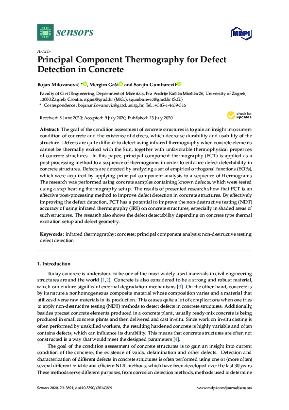 (PDF) Principal Component Thermography for Defect Detection in Concrete