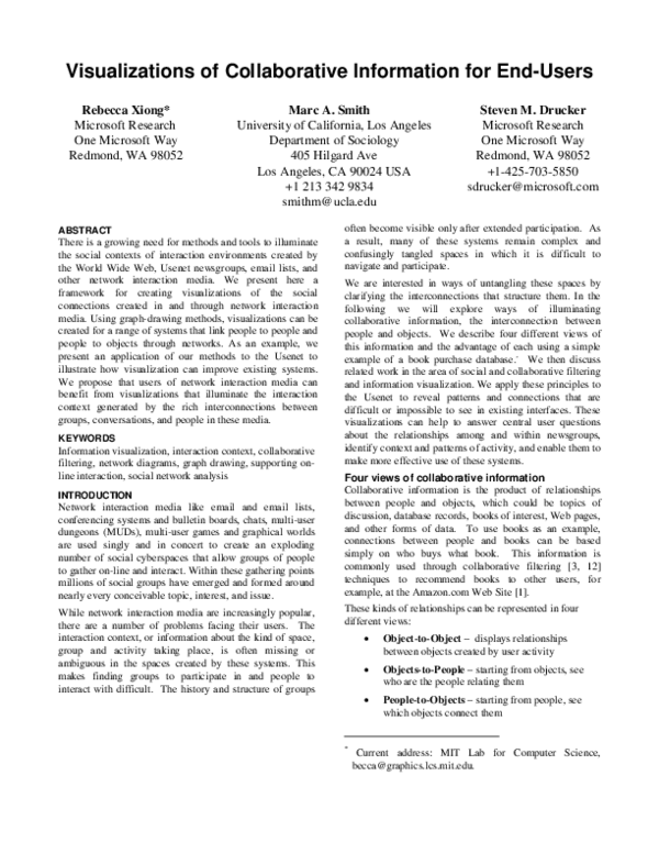 (PDF) Visualizations of collaborative information for end-users