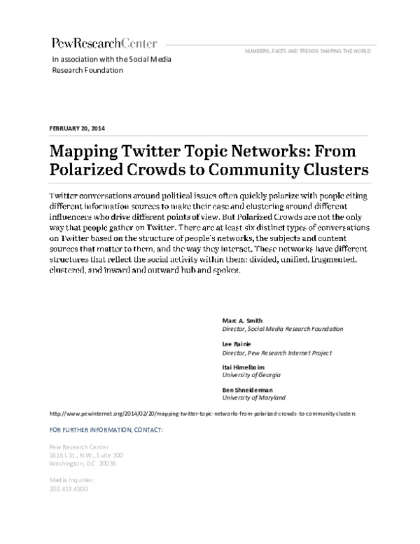 (PDF) Mapping Twitter Topic Networks: From Polarized Crowds to ...