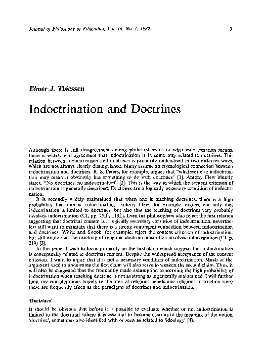 (PDF) Indoctrination and Doctrines