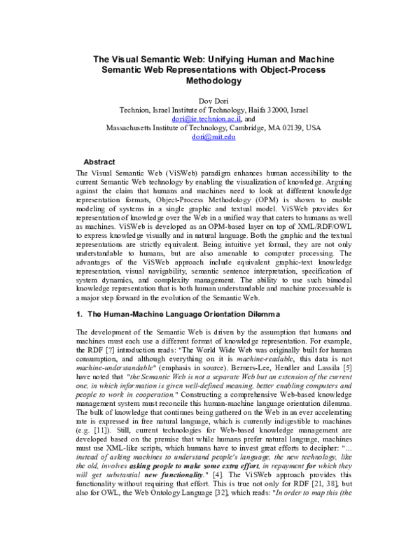(PDF) The Visual Semantic Web: Unifying Human and Machine Semantic Web ...