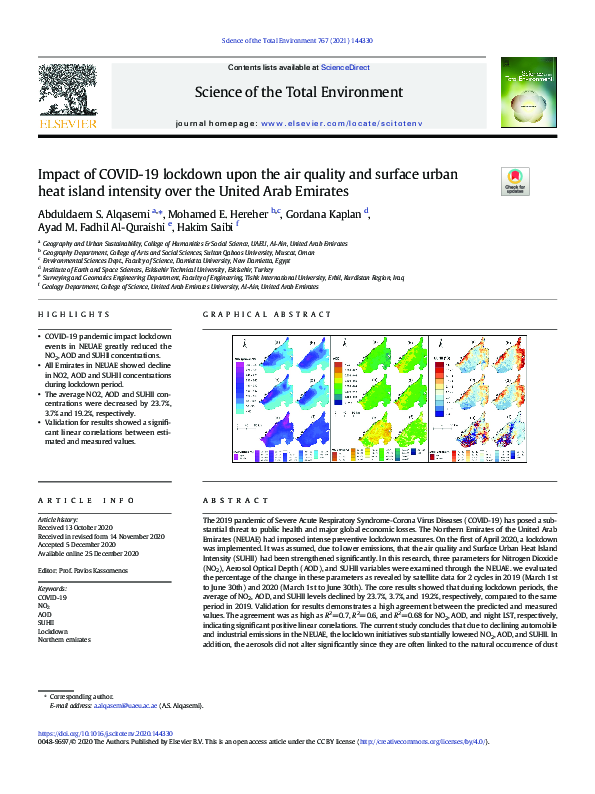 (PDF) Impact of COVID-19 lockdown upon the air quality and surface ...