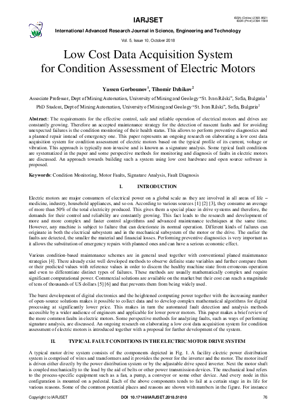 (PDF) Low Cost Data Acquisition System for Condition Assessment of ...