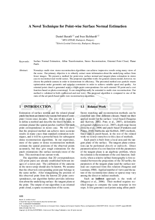  pdf a novel technique for point wise surface normal estimation