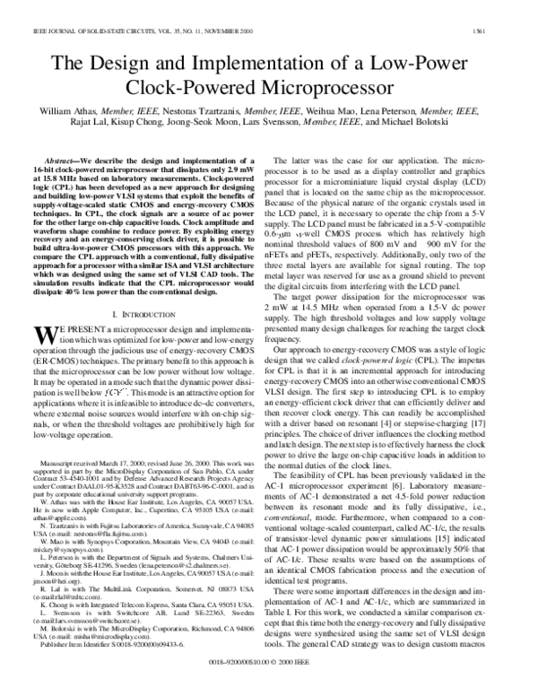 (PDF) The design and implementation of a low-power clock-powered ...