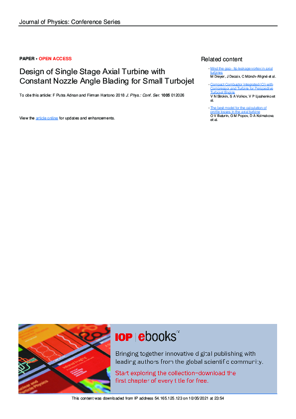 (PDF) Design of Single Stage Axial Turbine with Constant Nozzle Angle ...