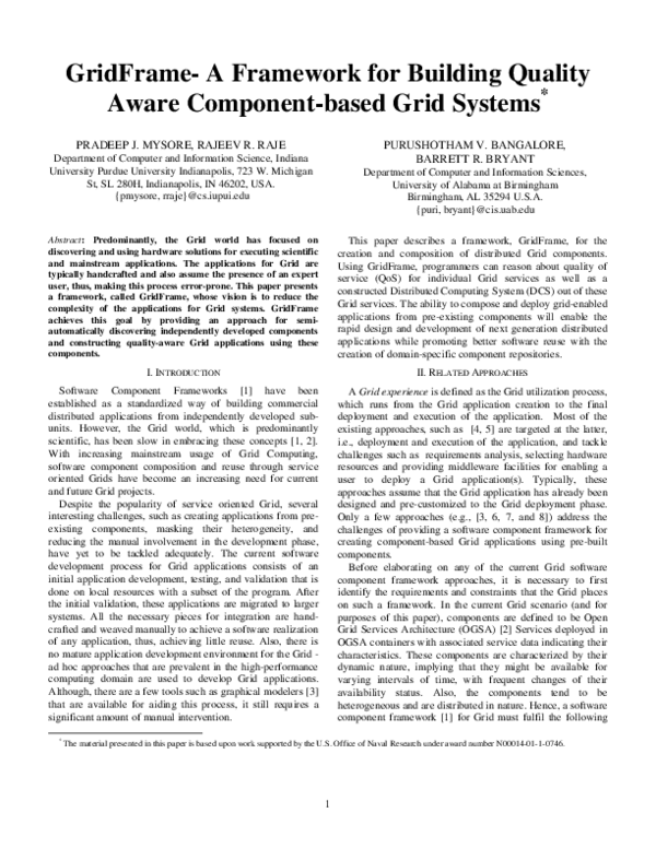 (PDF) GridFrame-A Framework for Building Quality Aware Component-based ...
