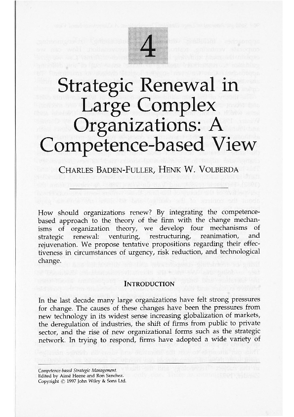 (PDF) Strategic renewal in large complex organizations: A competence ...
