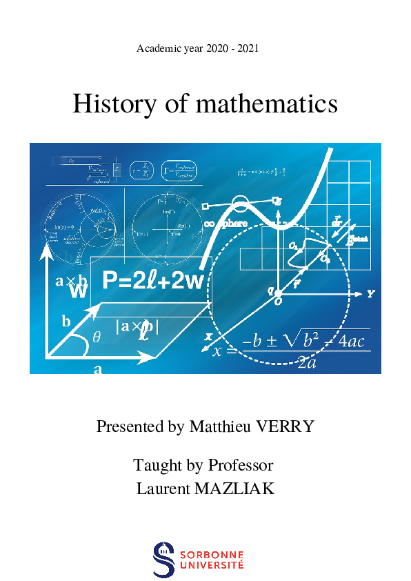 (PDF) History of mathematics - René Baire
