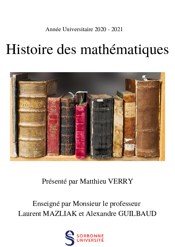 (PDF) Histoire des mathématiques - Emile Borel