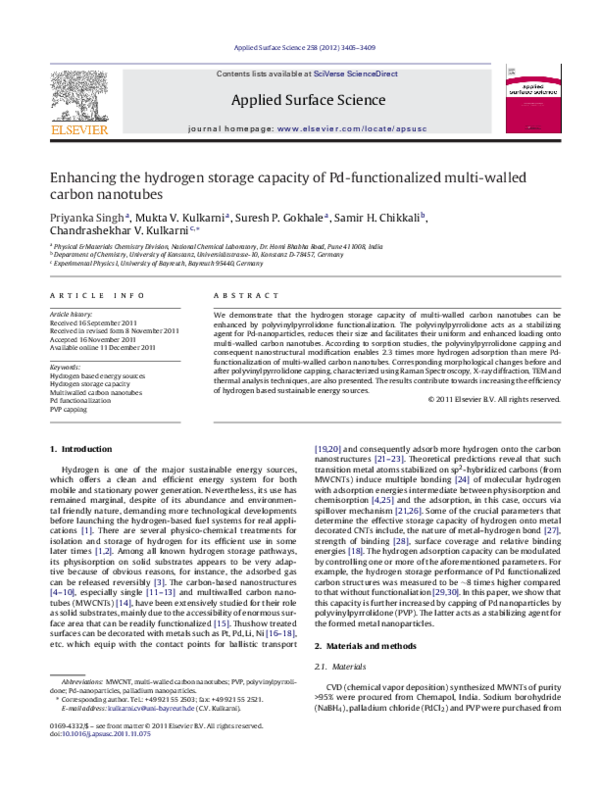 (PDF) Enhancing the hydrogen storage capacity of Pd-functionalized ...