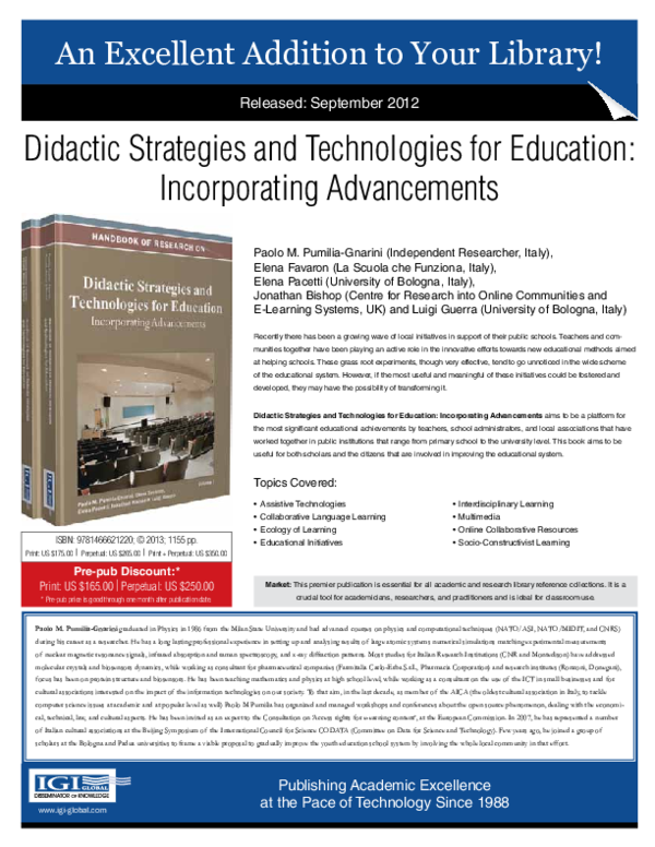 (PDF) Didactic Strategies and Technologies for Education