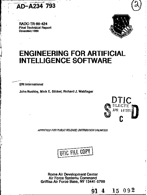 (PDF) Engineering for Artificial Intelligence Software