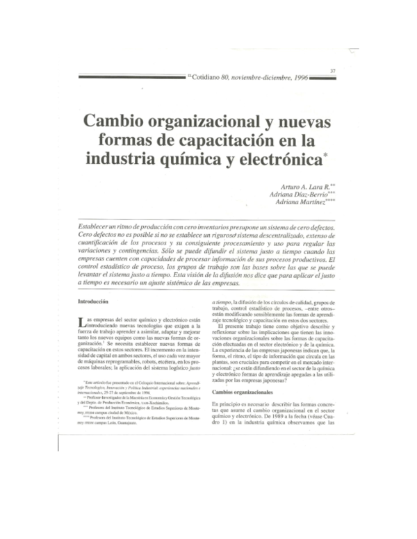 (PDF) Cambio Organizacional y Nuevas Formas de Capacitación en la ...