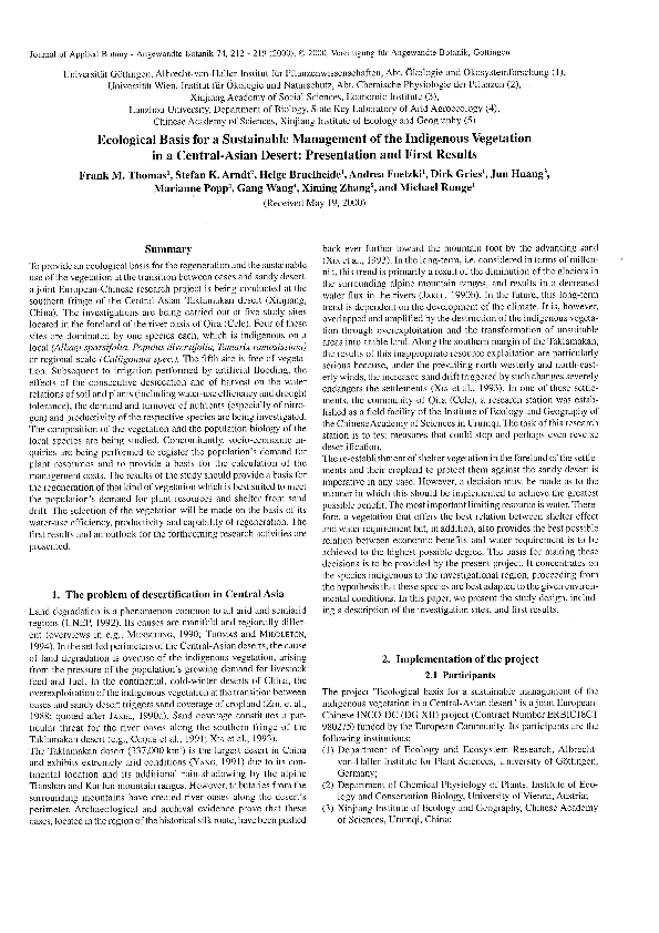 (PDF) Ecological basis for a sustainable management of the indigenous ...