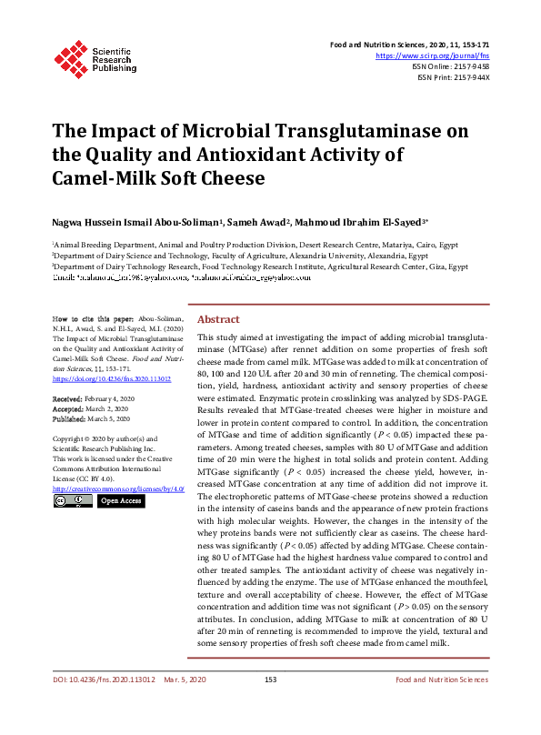 (PDF) The Impact of Microbial Transglutaminase on the Quality and ...
