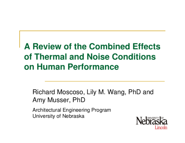 (PDF) A review of the combined effects of thermal and noise conditions ...