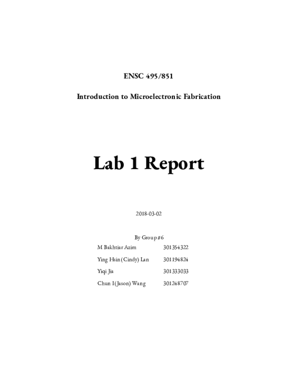 (PDF) Group 6 Lab 1 Report