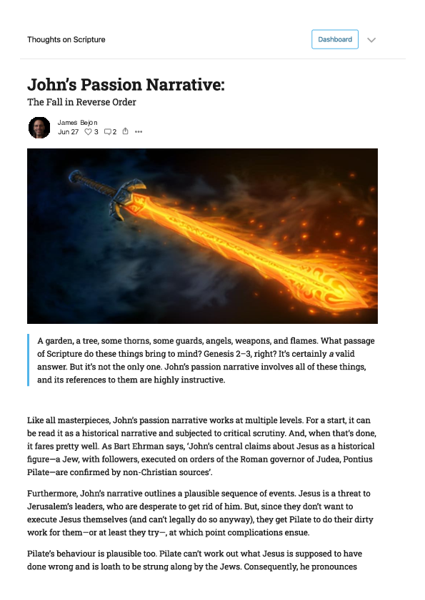 (PDF) John’s Passion Narrative: An Inversion of the Fall