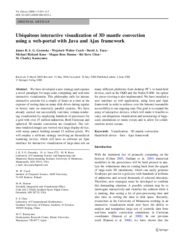 (PDF) Ubiquitous interactive visualization of 3D mantle convection ...
