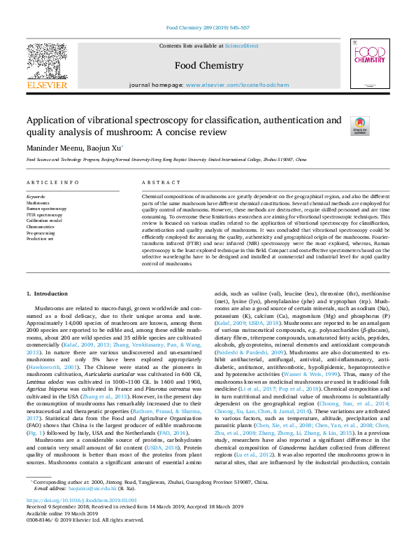 (PDF) Application of vibrational spectroscopy for classification ...