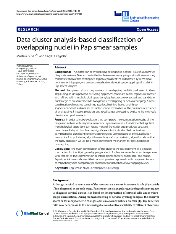(PDF) Data Cluster Analysis-Based Classification of Overlapping Nuclei ...